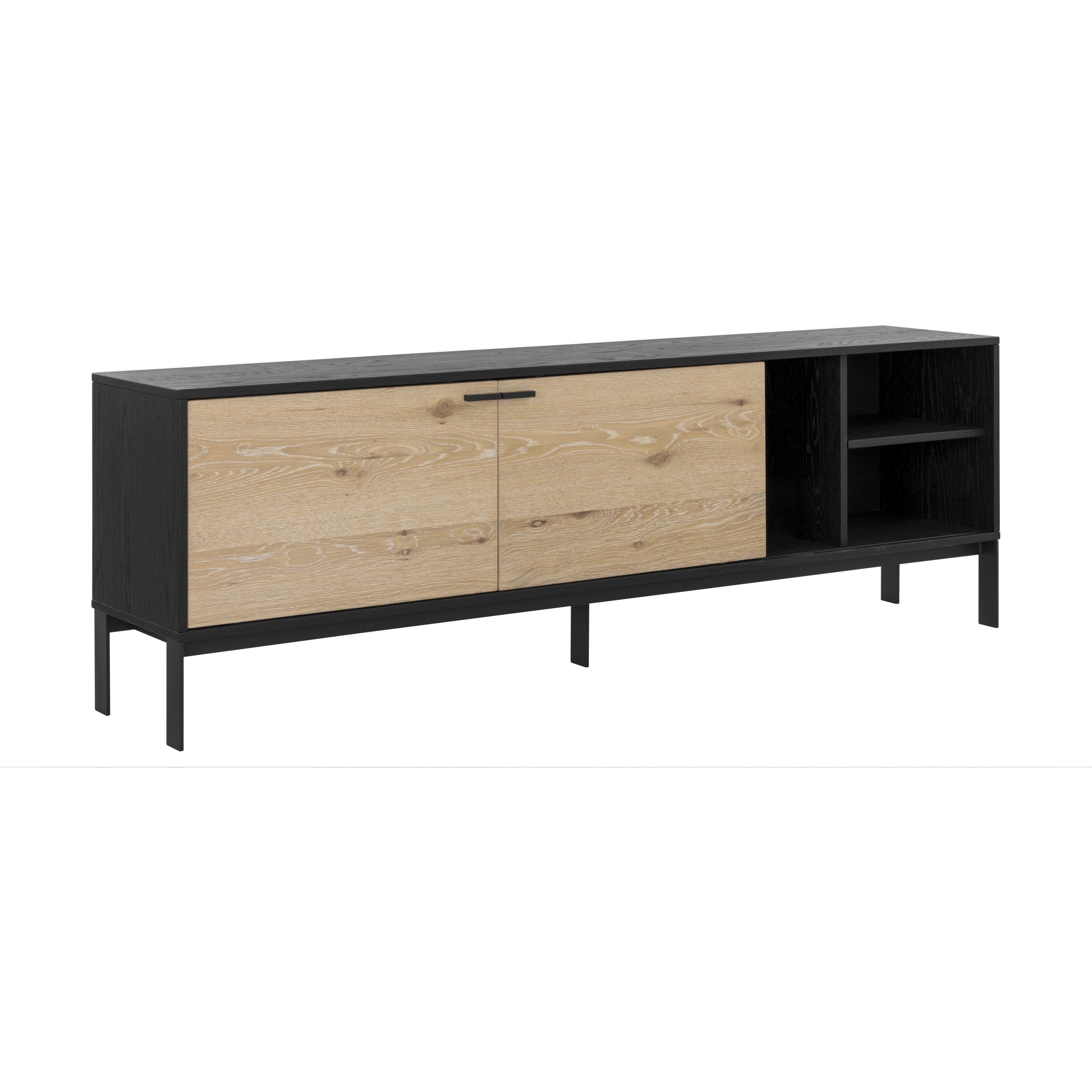 Rosso 80 inch Black / Brown / Matte Black Media Console & Cabinet